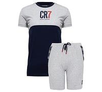 CR7 Boys Short Sleeve Pyjama Set Pajama, Navy, 8-9Yrs