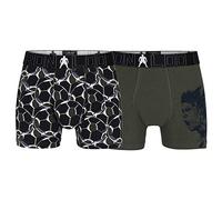 CR7 Cristiano Ronaldo Boy's Cr7 Boys Cotton Fashion Two Pack Trunks, Green/Black Print, 7-9 Years UK