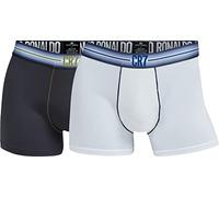 CR7 Cristiano Ronaldo Men's 2 Pack Trunks Micro Boxer Shorts , Grey, White, 2XL