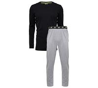 CR7 Cristiano Ronaldo Men's 2-Piece Short and Long Heat-Balancing Pyjamas Cotton Black Blue Grey S-XL - Black, grey, long, size: m