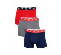CR7 Cristiano Ronaldo Men's 3 Pack Basic Organic Trunks Boxer Briefs, Red, Navy, Grey, S