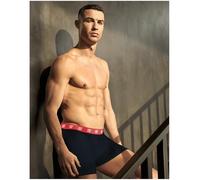 CR7 CRISTIANO RONALDO Mens 3-Pack Cotton Trunk Boxer Briefs - Grey/Red/Navy - M