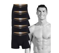 CR7 CRISTIANO RONALDO Mens 5-Pack Boxer Briefs - Black/Gold - XXL