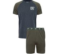 CR7 Cristiano Ronaldo Men's Short Sleeve Pyjama Set, Grey, Khaki, L