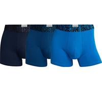 CR7 Men's 3-Pack Cotton Trunk, Dark Blue, Navy, Light Blue, 2XL