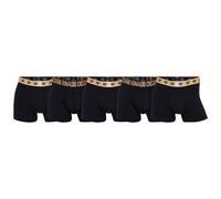 CR7 Mens Boxer Shorts 5-Pack Trunks, Cotton Stretch Logo, Black Gold