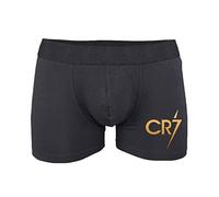 CR7 Mens Boxers - Novelty Boxer Shorts Underwear Football Soccer Footie Footy Portugal Sportsman Sports World Cup Athlete Stocking Filler Father Dad Gifts Presents (Large, Black)