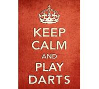 CR9 Vintage Style Shabby Chic Red Keep Calm And Play Darts Sport Funny Poster Print - A4 (297 x 210mm) 11.7" x 8.3"