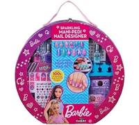 CRA-Z-ART 34070 Barbie Sparkling Mani Designer Babrie Carry Case beauty set polish, pedi soak and nail stickers Official Merchandise, Each, Pink