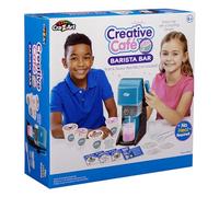 Cra-Z-Art 18085NF Creative Café Barista Bar Toy Coffee Style Machine with Battery Powered Whisk to Froth Real Milk Includes Stencils for Latte Art, Multicolour