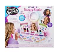 CRA-Z-ART Shimmer and Sparkle Light up Beauty Studio with selfie ring Makeup set for children Play makeup Gift ideas for girls Safe and non-toxic mkeup