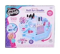 CRA-Z-ART Shimmer N Sparkle All In One Nail Art Studio With 360 turntable real working nail dryer and storage compartments Includes Nail polish, nail stickers