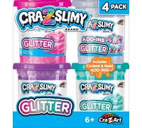 Cra-Z-Slimy 4 Pack Glitter Slime Set - Comes with 3 Colors of Pre-Made
