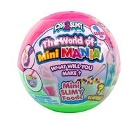 Cra-Z-Slimy world of Mini Mania Surprise Ball Collectables Make your own miniature slimy foods with add ins- Styles May Vary, Neon Green