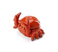 Crab Ashtray with Lid for Cigarette Ceramic Red Windproof Ash Tray for Home Office Tabletop Outside Patio Outdoor