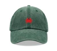 Crab Baseball Cap Vintage Washed Unisex Dad Hat Adjustable Bottle Green