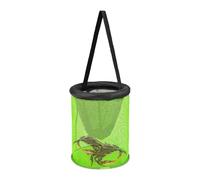 Crab Basket - Circular Foldable Buoyant Drawstring Net, Portable Floating Live Caught Mesh Cage | Heavy Duty Fishing Gear For Saltwater Freshwater Crayfish Shrimps Catfish Ice Fishing Clamming