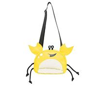 Crab Beach Mesh Bag Beach Shell Collecting Bags for Holding Beach Shell Toys Adjustable Shoulder Strap Oxford Cloth Picking Up Shells Storage Bag for Kids Boys Girls (Yellow)