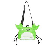 Crab Beach Mesh Bag Beach Shell Collecting Bags for Holding Beach Shell Toys Adjustable Shoulder Strap Oxford Cloth Picking Up Shells Storage Bag for Kids Boys Girls (Green)