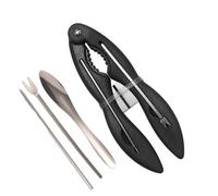 Crab Bone Cracker Tools, Seafood Cracker Tool Set - Crab Picking Tools Stainless Steel Crab Claws Utensils Set - Ergonomic Nutcracker With Non-slip Handle Use In The Ke