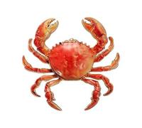 Crab Brooch Pin, Patriotic Red Blue Enamel Lapel Pin, US 250th Anniversary Commemorative Brooch, for Jackets Hats Scarves (Red)
