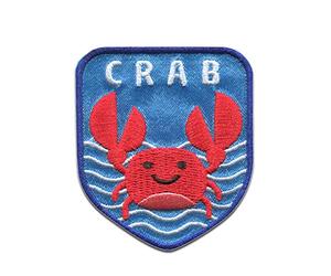 Crab Cancer Crab Brave Coast - Iron on Patches Adhesive Emblem Stickers Appliques, Size: 2.4 x 2.05 inches