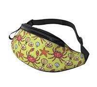 Crab Casual Fanny Pack Men Women Waist Bag with Adjustable Strap Earphone Hole for Outdoor Sports Running Traveling Hiking Camping Cycling