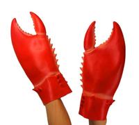 Crab Claws Glove Lobster Costume Red Lobster Hands Glove Lobster Props Animal Paw Gloves Novelty Lobster Cosplay Glove Pincers BBQ Glove Funny Halloween Christmas Glove Fancy Dress Part Accessories