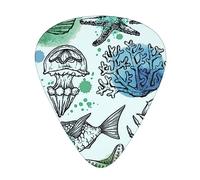 Crab Conch Printed Triangle Guitar Picks 12 Pcs Novelty Guitar Plectrums for Bass, Electric, Acoustic Guitar