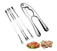 Crab Crackers and Tools Seafood Lobster Crab and 4 Pcs Picks Forks Set Walnut Pecan Cracker Heavy Duty Non-slip Handle