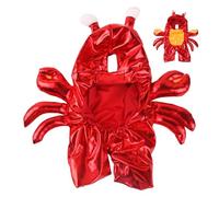 Crab Dog Costume,Dog Cat Cosplay Costume Cute Halloween Pet Clothes - Novelty Dog Outfit Clothes Puppy Red Hoodie Halloween Pet Costumes for Dog Cat