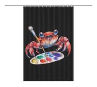 Crab Drawing Watercolor Shower Curtain for Bathroom Waterproof Bath Liner with Hooks And Grommets Home Decor