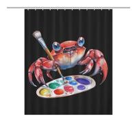 Crab Drawing Watercolor Shower Curtain for Bathroom Waterproof Bath Liner with Hooks And Grommets Home Decor