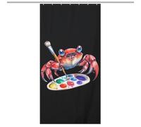 Crab Drawing Watercolor Shower Curtain for Bathroom Waterproof Bath Liner with Hooks And Grommets Home Decor