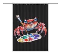 Crab Drawing Watercolor Shower Curtain for Bathroom Waterproof Bath Liner with Hooks And Grommets Home Decor