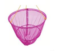 Crab Drop Net with Bait Bag Base and Secure Proof Rope Line Handle for Beach and Pier Crabbing Using Steel Wire and Nylon Materials (pink)