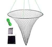 Crab Drop Nets, Bridge Pier Fishing Net, Foldable Drop Net Fishing Landing Prawn Bait Crab Shrimp Pier Harbour Pond Mesh, Crab Cages With Large Mesh, Round Shrimp Nets, Bait Trap Fish