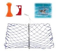 Crab Drop Nets Set with Net Bait Bag Holder Netting Trap with 30m of Rope,Live Bait Fishing Mesh Catcher,Outdoor Kids Fishing Trap Catcher for Crabbing Catch Fish,Crab Fishing Net for Family (Blue)