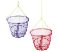 Crab Drop Nets with Spring Loaded Bait Holder Large 30cm Netting Trap with 11m of Rope and Plastic Bait Clip for Crabbing No Hooks Catch Fish Shrimp Crayfish Family Fun for Kids (TWO)