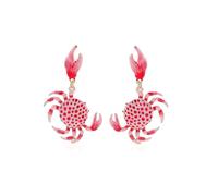 Crab Earring for Women Blue Spotted Crab Dangle Earrings Red Creative Crabes Drop Earrings Summer Ocean Statement Jewelry, L, Acrylic, No Gemstone