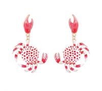 Crab Earrings for Women, Creative Exaggerated Ocean Animal Drop Dangle Earrings, Red Crab Shaped Earrings for Summer Beach Holiday Party Jewelry Gifts