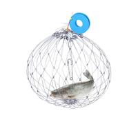 Crab Fishing Cage - Stainless Steel Nylon Wire Trap Maximum Attraction with 20 Strands Oversized Bait, Automatic Open & Close | Durable Net for Catching Poi