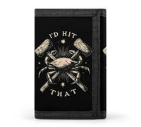 Crab Lovers I'd Hit That Men Trifold Wallets with Card Holders Keychain Slim Purse Money Clip for Women