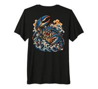 Crab Monster Kaiju Retro Japanese Tattoo Style On The Back Premium T-Shirt