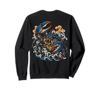 Crab Monster Kaiju Retro Japanese Tattoo Style On The Back Sweatshirt