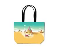 Crab On A Beach Holiday Beach Shopper Tote Bag Warren Reed - Designer Yellow One Size