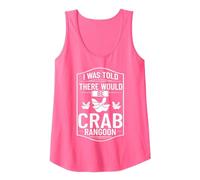 Crab Rangoon Cream Cheese Wontons Dip Sauce Chinese Tank Top, Women, Neon Pink, Small