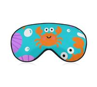 Crab Shell Design Sleep Mask with Adjustable Strap, Breathable Sleep Masks for Women Men, Soft Eye Mask for Side Sleepers, Travel, Office Nap, Airplane & Blocking Light
