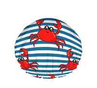 Crab Shower Cap,Cute Kids Pattern Colorful Crab On The Blue Stripe Waterproof Double Layer Bath Caps Perfect For All Hair Lengths And Thicknesses