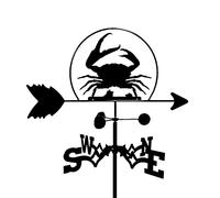 Crab Silhouette Roof Mount Weathervane Measuring Tool Weather Vane Stainless Steel Durable Weathercock Direction Indicator with Mounting Bracket Satin Black